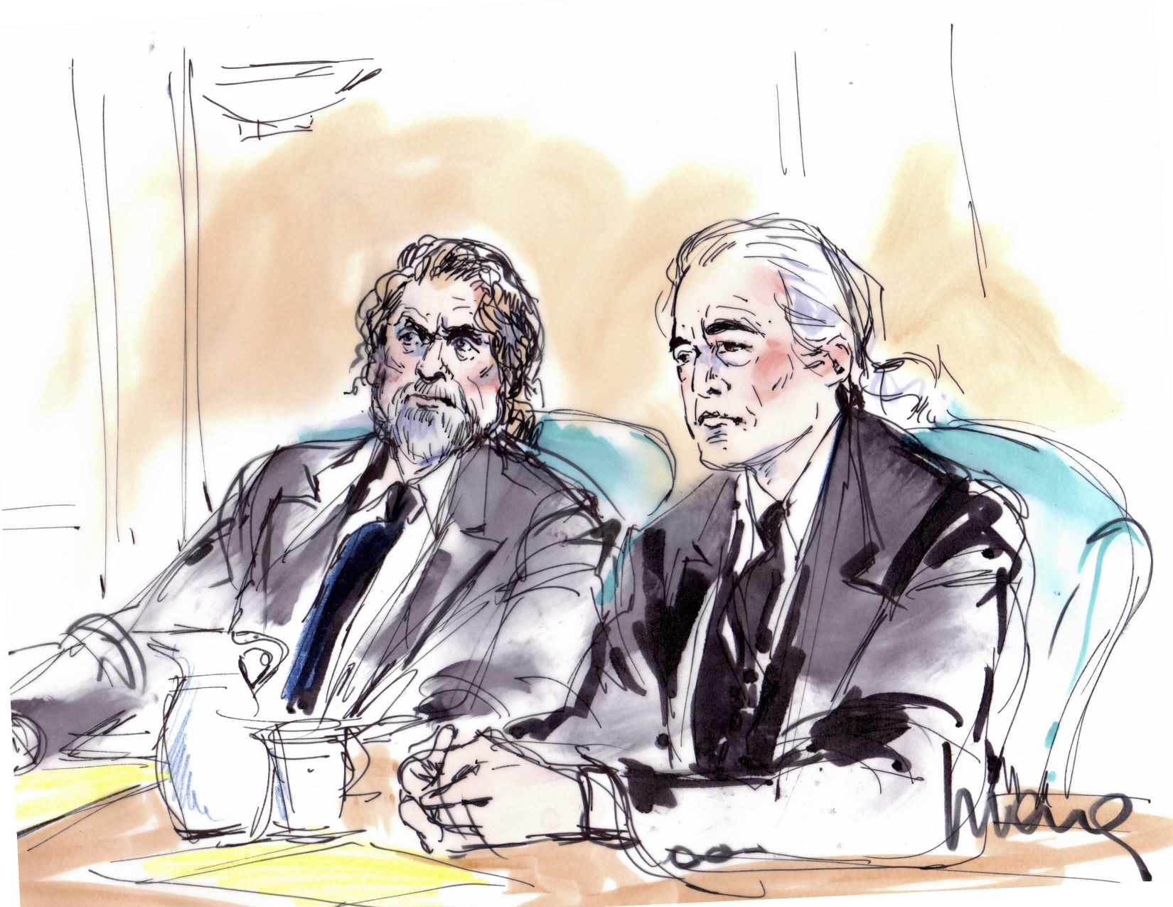 Robert Plant Jimmy Page Led Zeppelin Trial Illustration