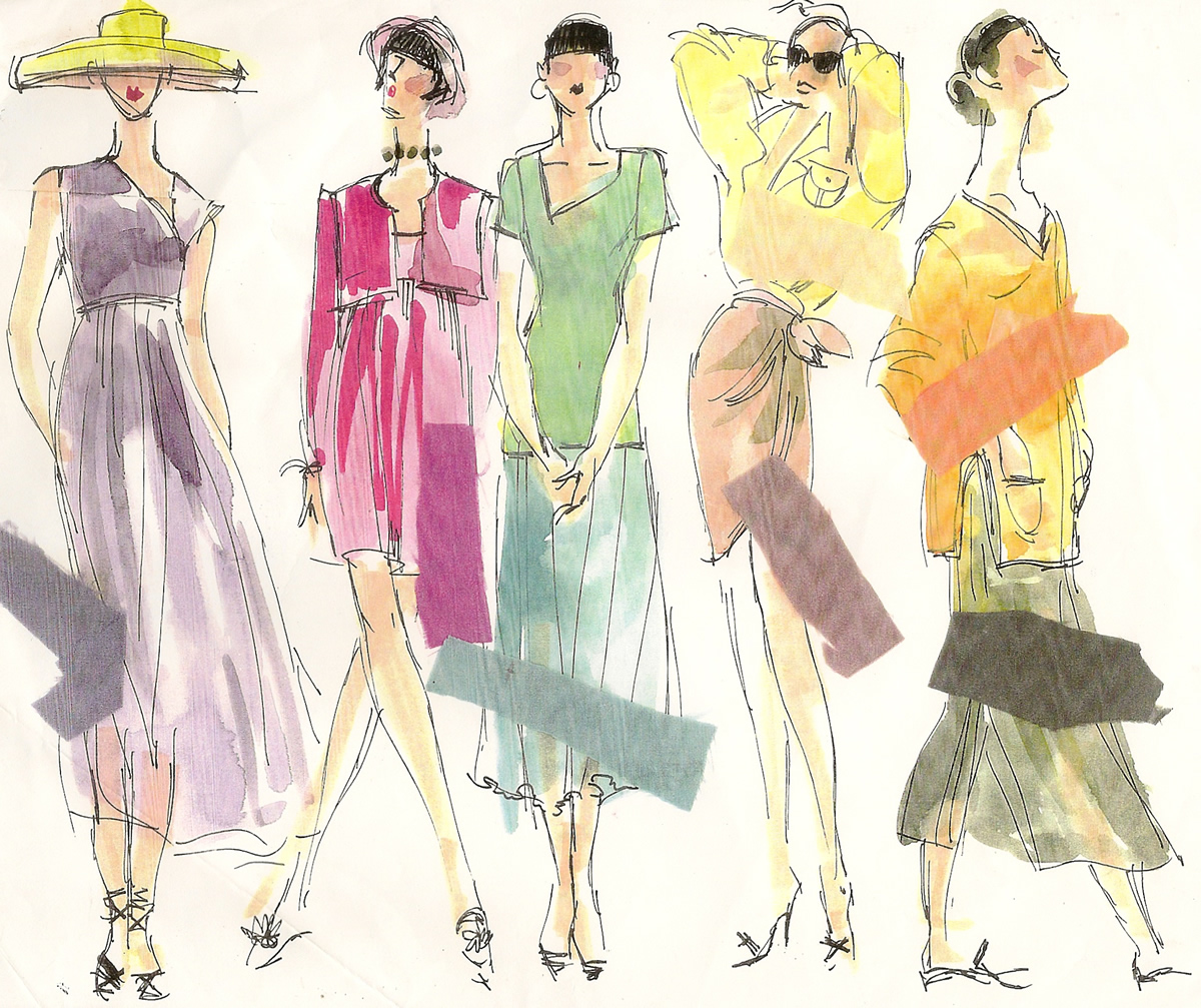 Summer Fashion Illustration Colorways