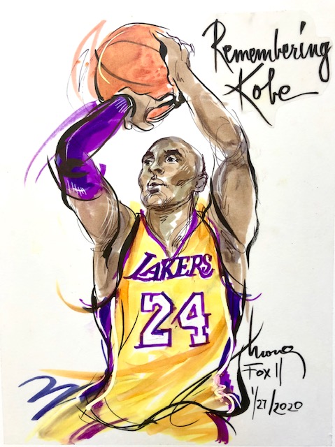 Kobe Bryant illustration by Mona Edwards