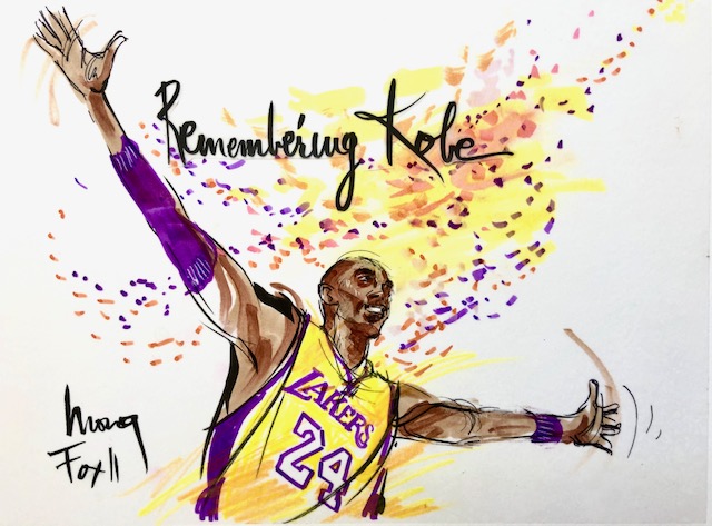 Kobe Bryant illustration by Mona Edwards