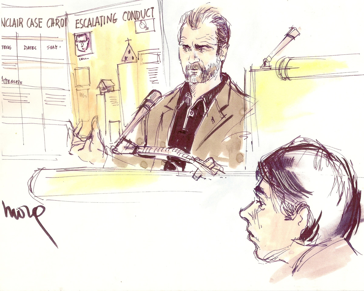 Mel Gibson Stalker Trial Courtroom Illustration 