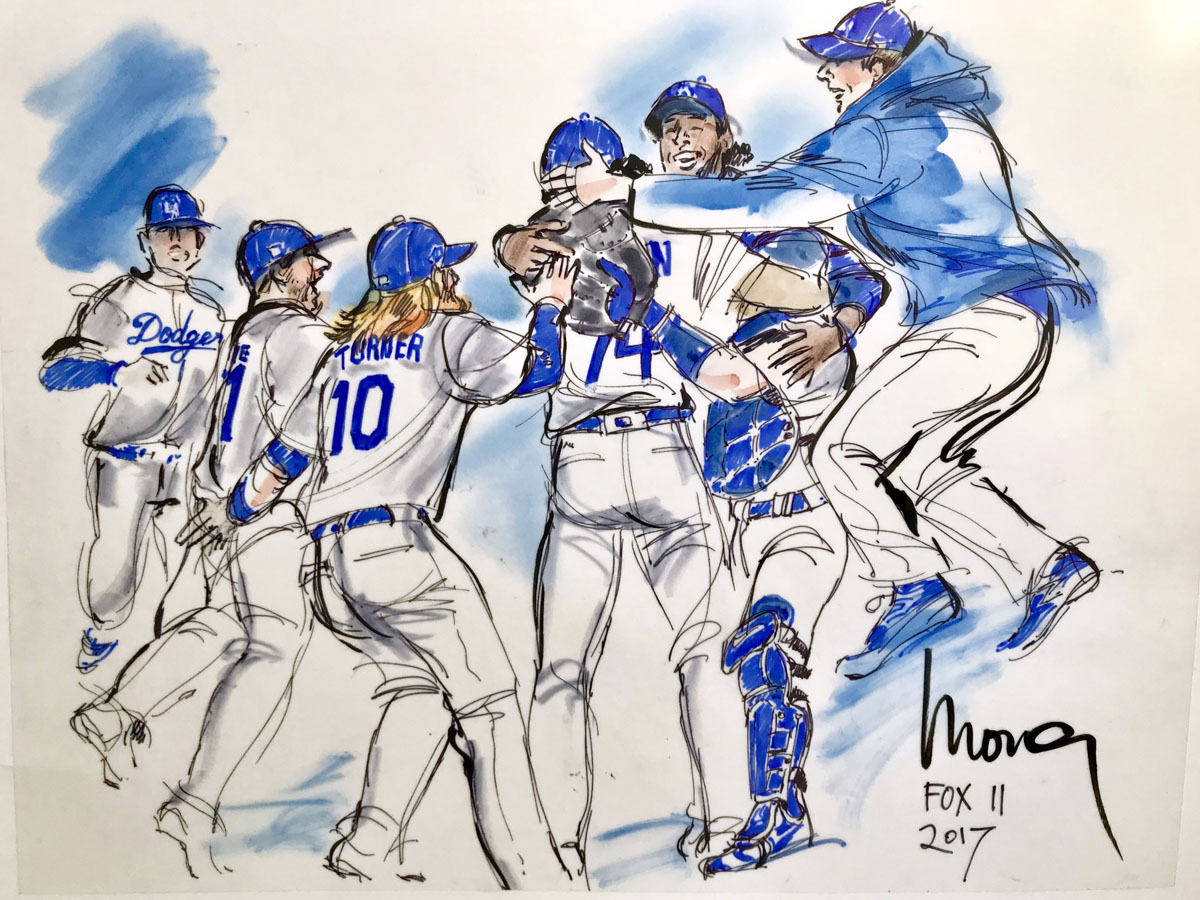 LA Dodgers illustration - 2017 World Series - Mona Edwards