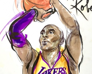 Kobe Bryant drawing by Mona Edwards